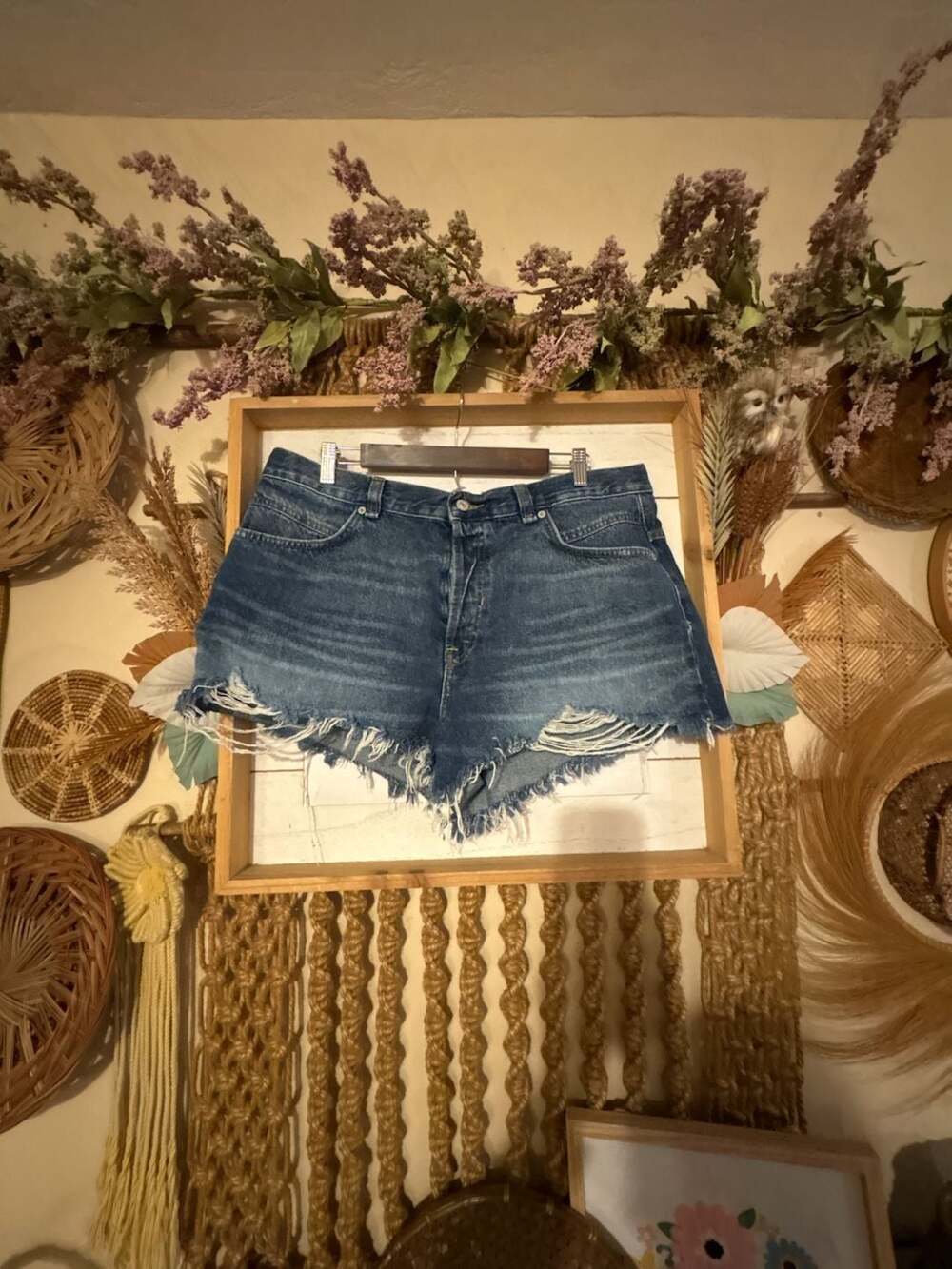 We The Free Denim Shorts Size 32 Distressed Cut Off